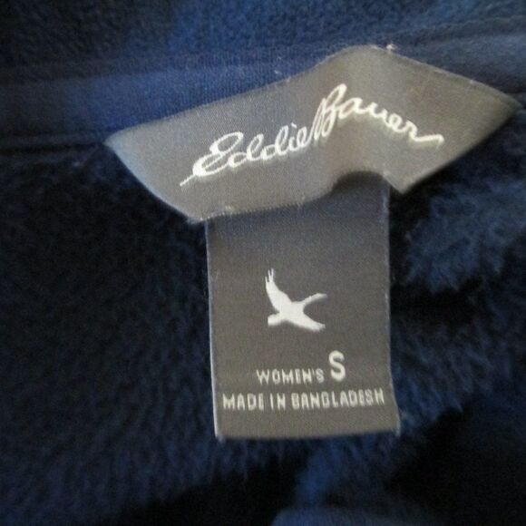 Eddie Bauer 1/4 Zip Blue Fleece Pullover Long Sleeve Top Size S - Picture 2 of 10